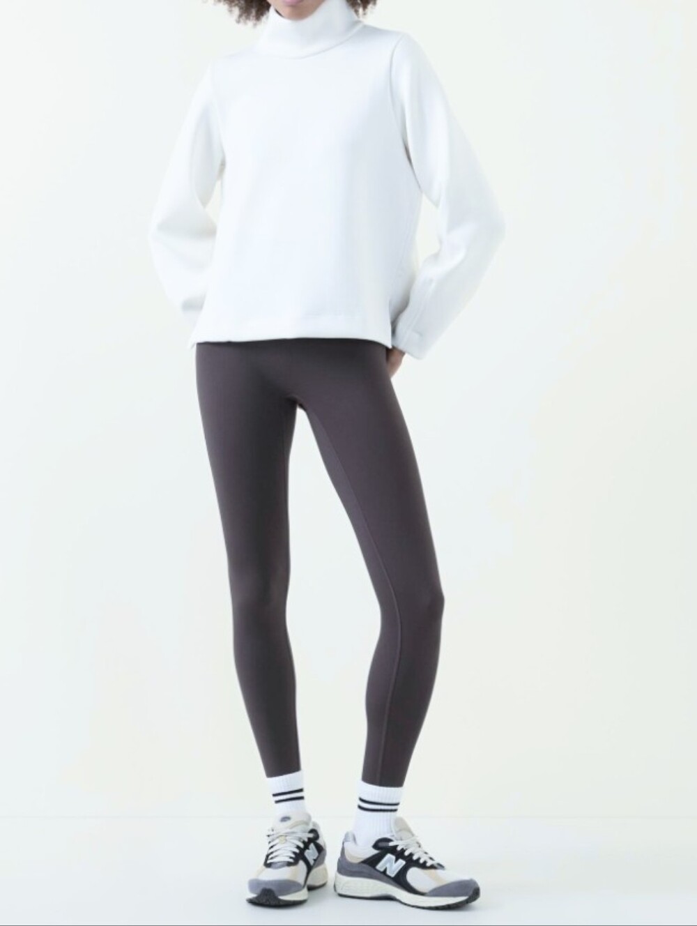 SPANX AirEssentials Off-White Mock Neck Pullover Sweatshirt